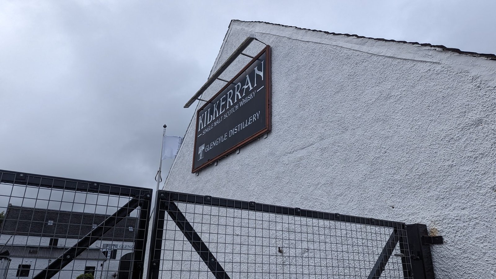 The Kilkerran / Glengyle Distillery sign in Campbeltown.